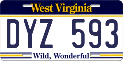 WV license plate DYZ593