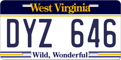 WV license plate DYZ646