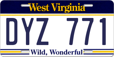 WV license plate DYZ771