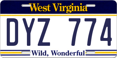 WV license plate DYZ774
