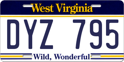 WV license plate DYZ795