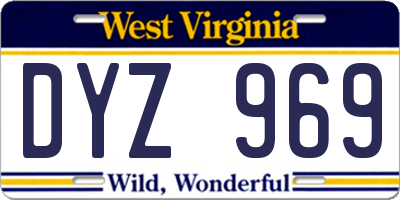 WV license plate DYZ969