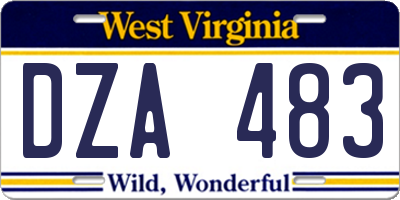 WV license plate DZA483