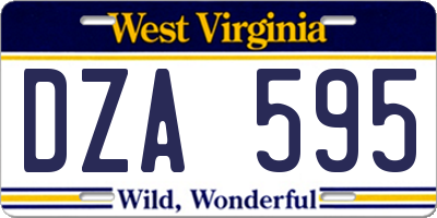 WV license plate DZA595