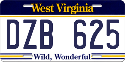WV license plate DZB625