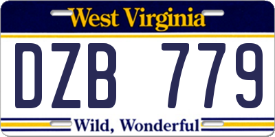 WV license plate DZB779