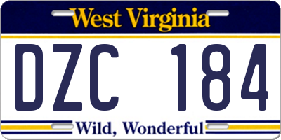 WV license plate DZC184