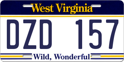 WV license plate DZD157