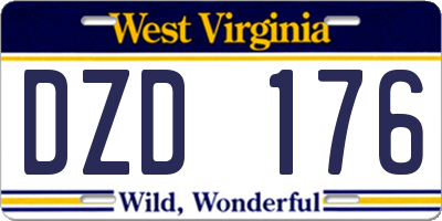 WV license plate DZD176