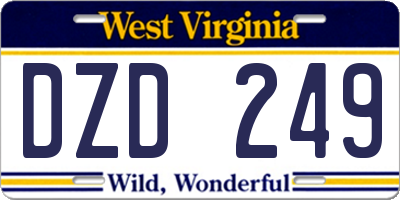 WV license plate DZD249