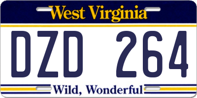 WV license plate DZD264