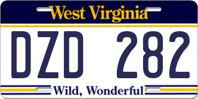 WV license plate DZD282