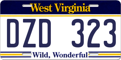 WV license plate DZD323