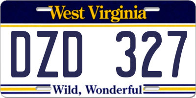 WV license plate DZD327
