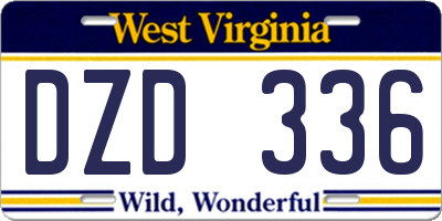 WV license plate DZD336