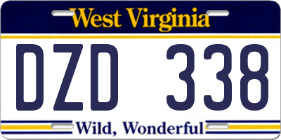 WV license plate DZD338