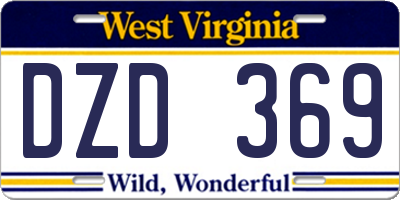 WV license plate DZD369
