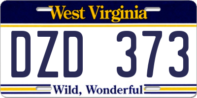 WV license plate DZD373