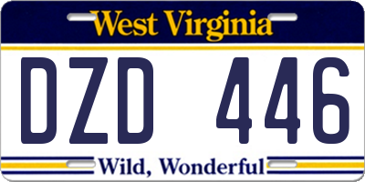 WV license plate DZD446