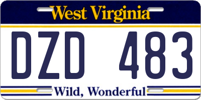 WV license plate DZD483