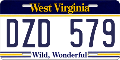WV license plate DZD579