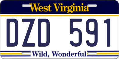 WV license plate DZD591