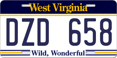 WV license plate DZD658