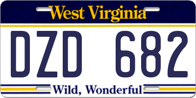 WV license plate DZD682