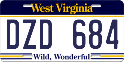 WV license plate DZD684