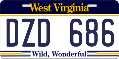 WV license plate DZD686
