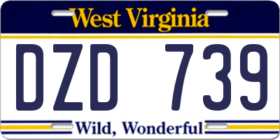 WV license plate DZD739