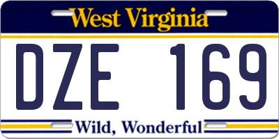WV license plate DZE169