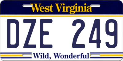 WV license plate DZE249