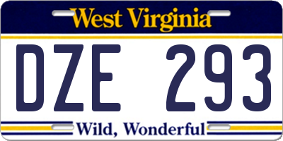 WV license plate DZE293