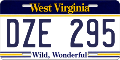 WV license plate DZE295