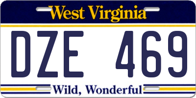 WV license plate DZE469