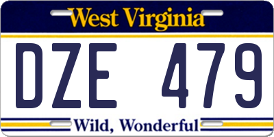 WV license plate DZE479
