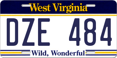 WV license plate DZE484