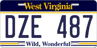WV license plate DZE487