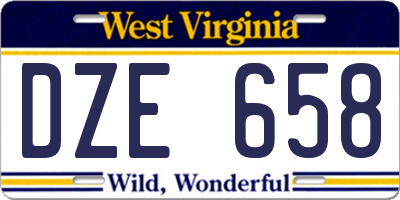 WV license plate DZE658