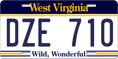 WV license plate DZE710