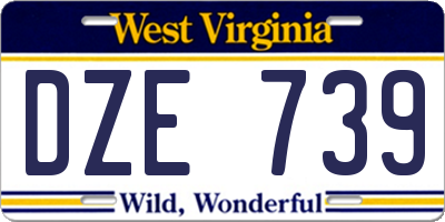 WV license plate DZE739