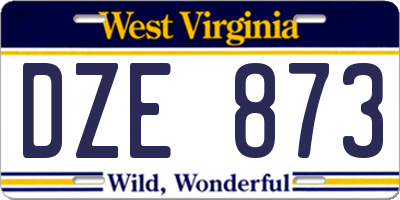 WV license plate DZE873