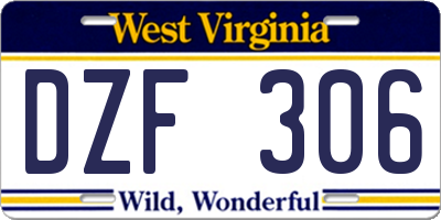 WV license plate DZF306