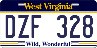 WV license plate DZF328