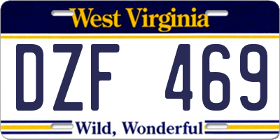 WV license plate DZF469