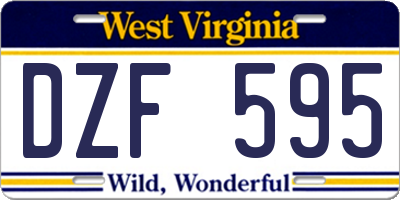 WV license plate DZF595