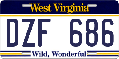 WV license plate DZF686