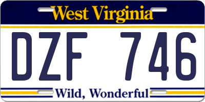 WV license plate DZF746