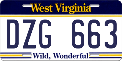 WV license plate DZG663